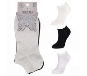 Ladies Lurex Sneakers 2 Pack - BW678