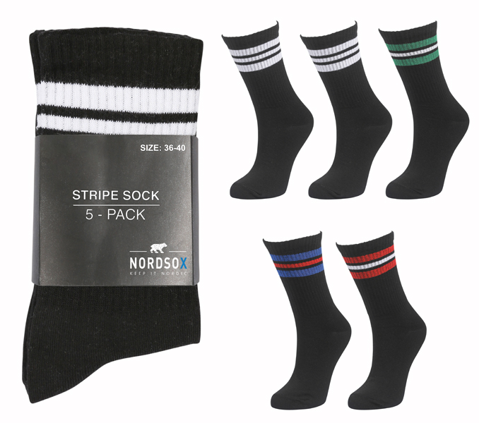 Cotton Stripe Socks 5-Pack – BM804