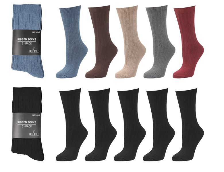 Men Ribbed Socks 5-Pack – BM689